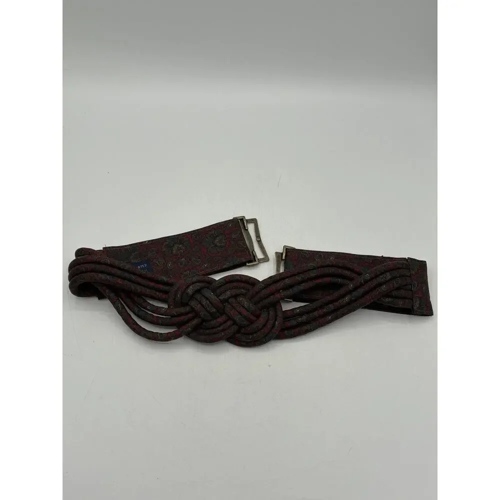 Vintage Century Canada All Silk Paisley Knotted Rope Belt 1980s Statement